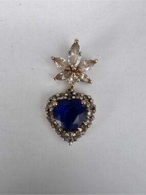 Sterling Silver Gold Tone Heart Pendant Signed DL 925